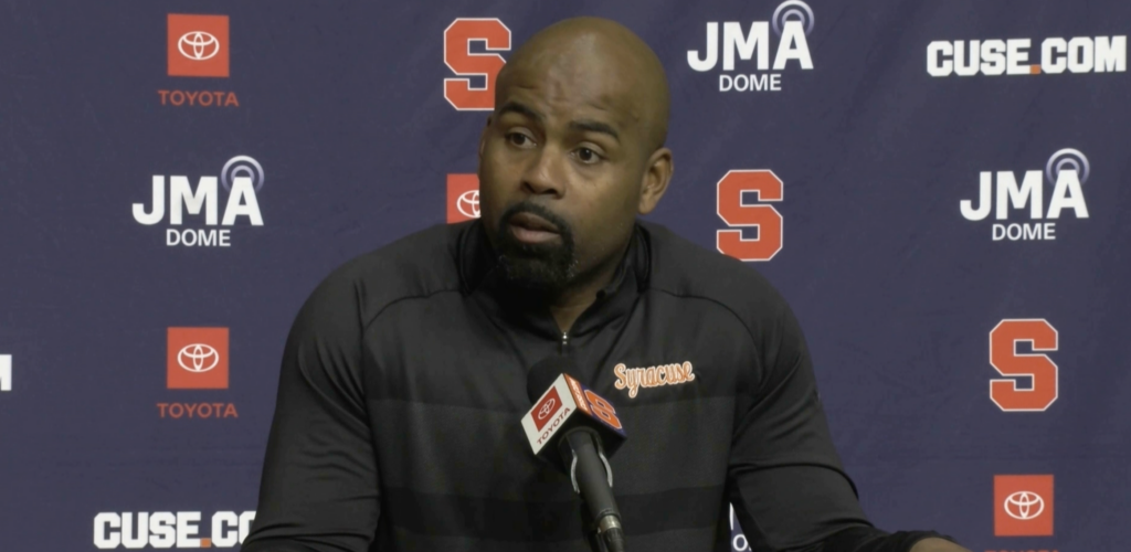 Syracuse Head Coach Fran Brown at a press conference